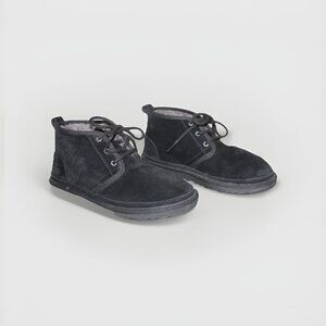 UGG 3236 Neumel Black Sheepskin Suede Lace Ankle Boot Shoe Men's EU 42 US 9 M